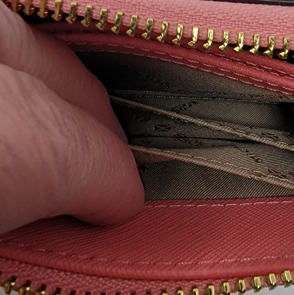 Michael Kors Jet Set Medium Travel Card Case Leather Wallet in Gr…